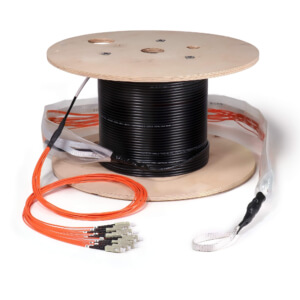 Preterminated Fiber Optic Cable, Indoor/Outdoor, 12F, Multimode OM1, SC Connectors