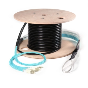 Preterminated Fiber Optic Cable, OSP Armored, 12F, Multimode OM3, LC Connectors