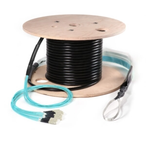 Preterminated Fiber Optic Cable, OSP Armored, 12F, Multimode OM3, SC Connectors