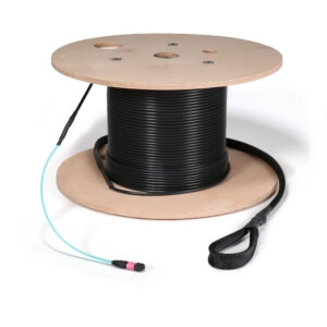 Preterminated Fiber Optic Cable, Indoor/Outdoor, 12F, Multimode (OM4), Type A, MTP Female Connectors