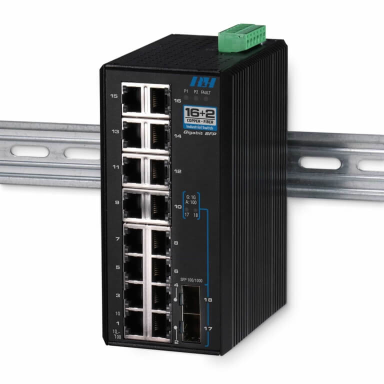 16+2 Unmanaged 10/100/1G SFP-DIN View