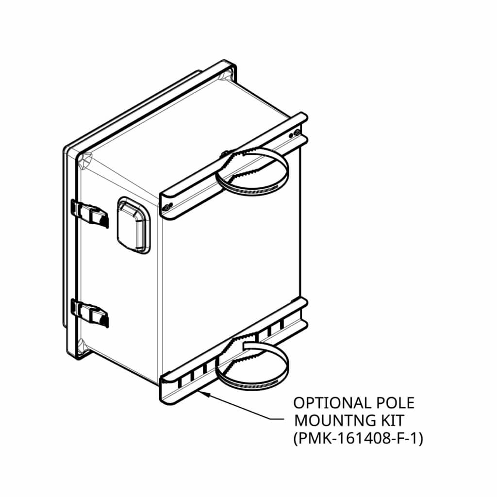 16" x 14" x 8" Fiberglass Enclosure - Pole Mount Kit