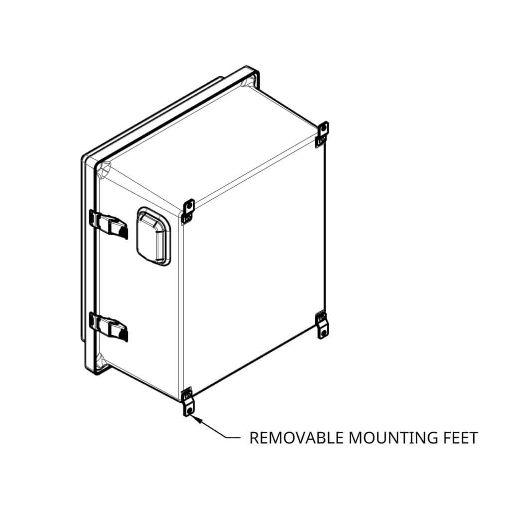 16" x 14" x 8" Fiberglass Enclosure - Mounting Feet