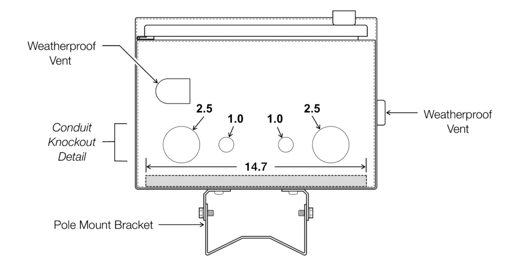 18 x 16 x 10 Aluminum Enclosure - Bottom View