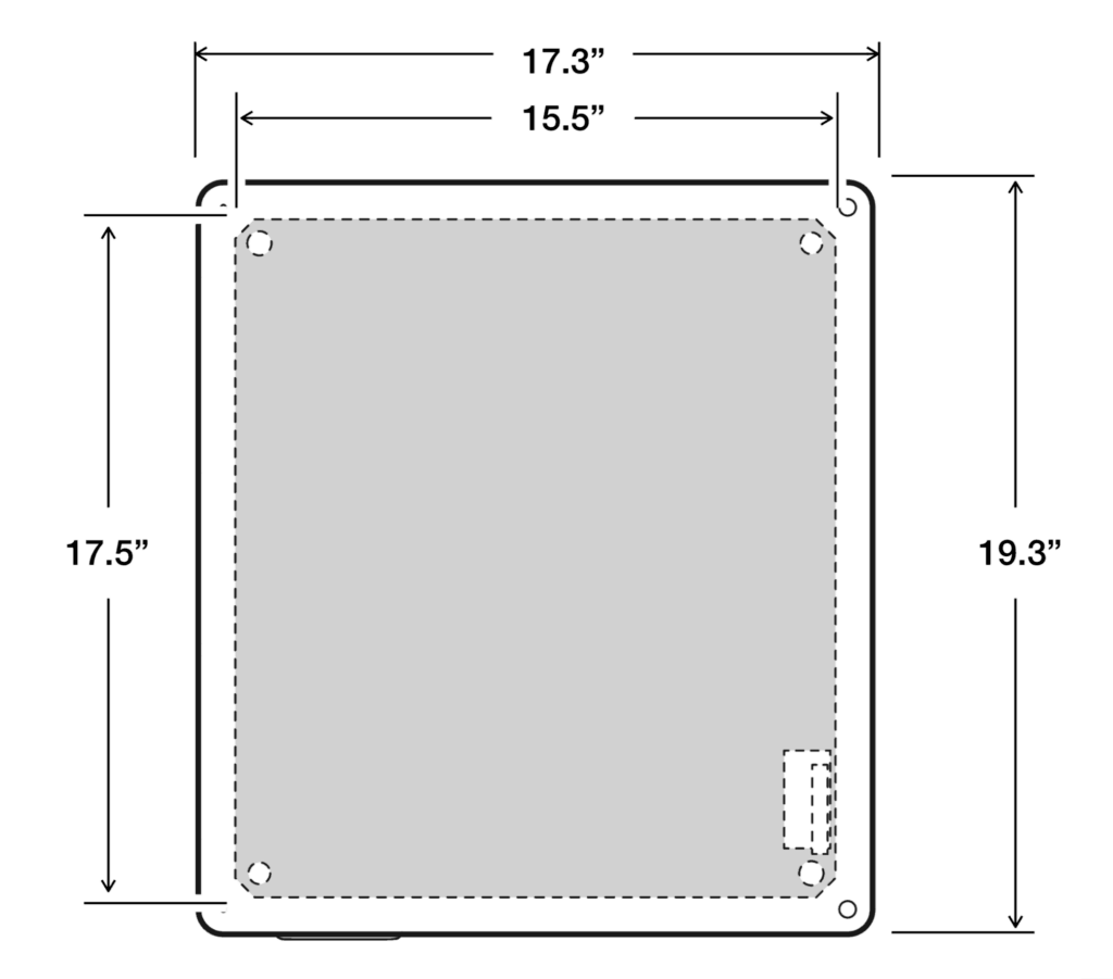 18 x 16 x 10 Fiberglass Enclosure - Front View