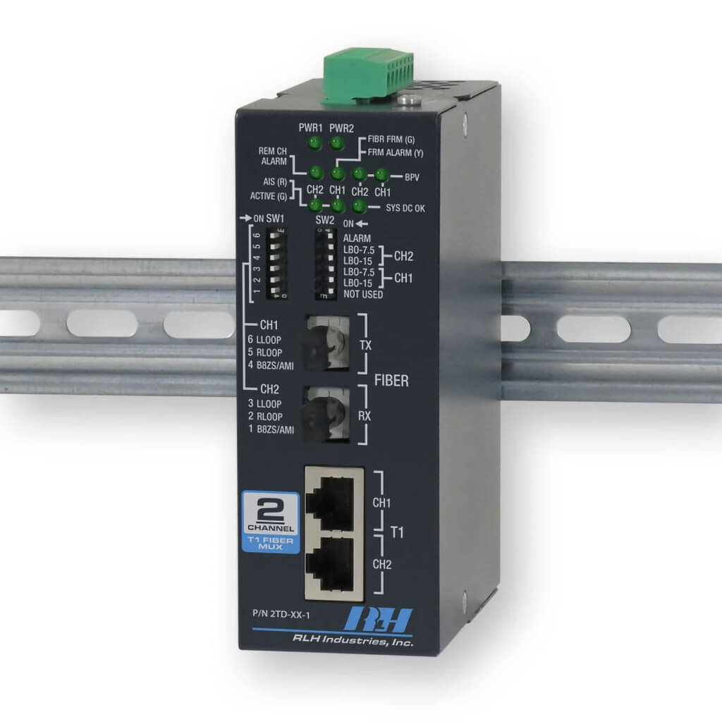 Industrial Media Converters - 2 Channel T1 Fiber Mux