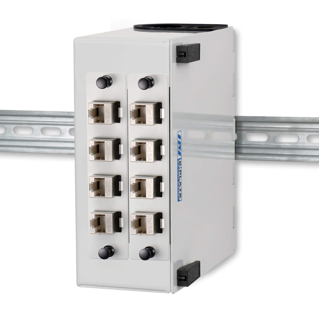 Slimline 2 Plate Fiber Patch Panel - 4 Port RJ45 Coupler Adapter