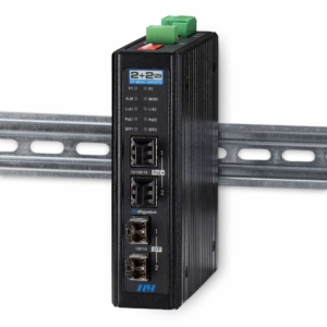 2+2 PoE+ Multi-Functional Industrial Ethernet Media Converter