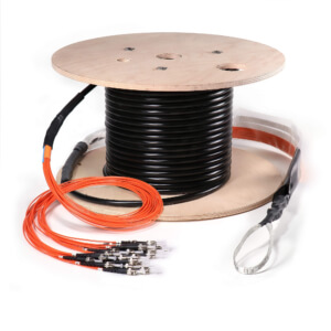 Preterminated Fiber Optic Cable, OSP, 24F, Multimode OM1, ST Connectors