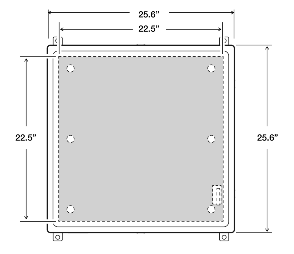 24 x 24 x 10 Fiberglass Enclosure - Front View