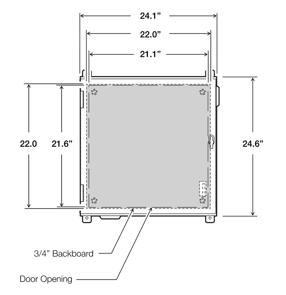 24 x 24 x 16 Fiberglass Cabinet - Front View