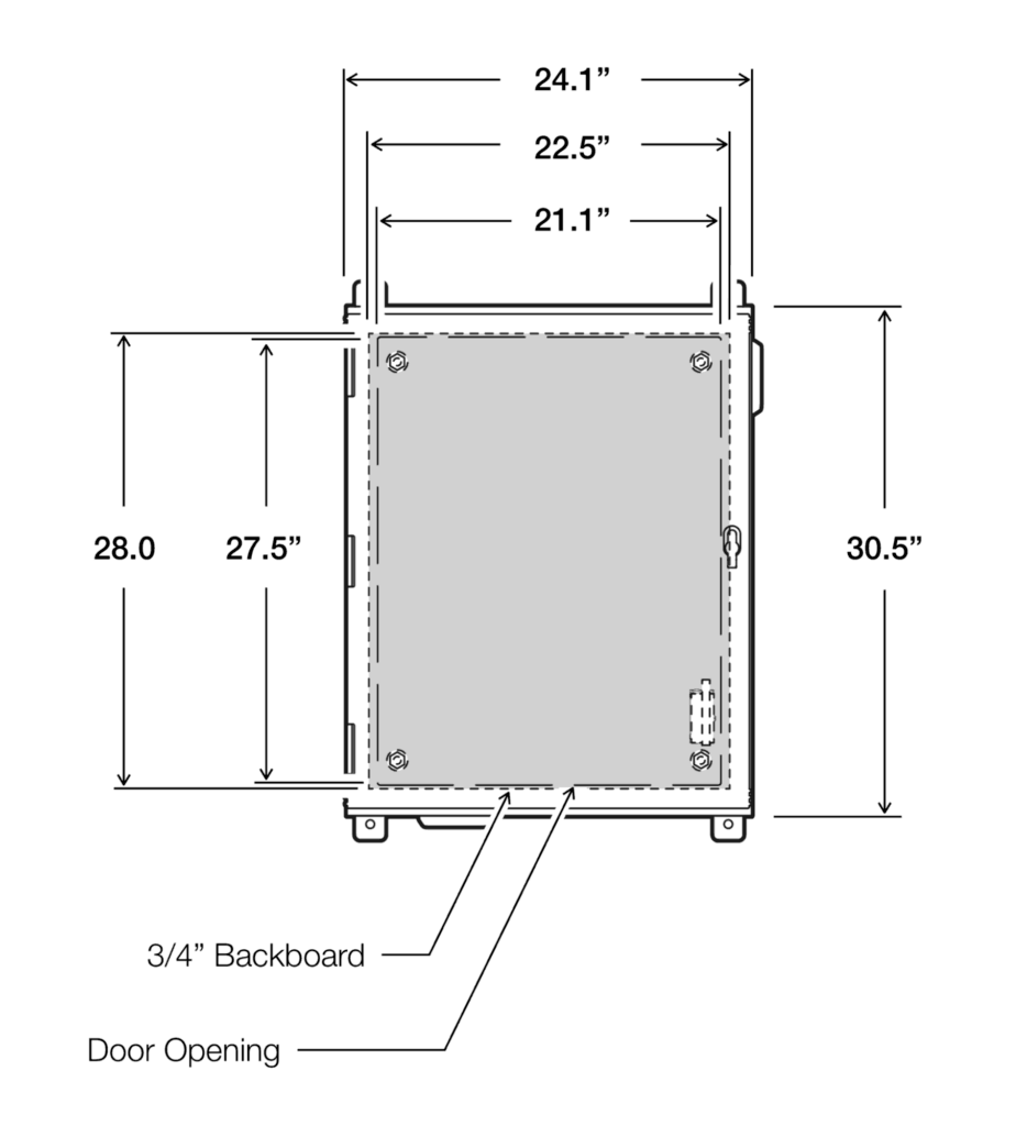 30 x 24 x 16 Fiberglass Cabinet - Front View