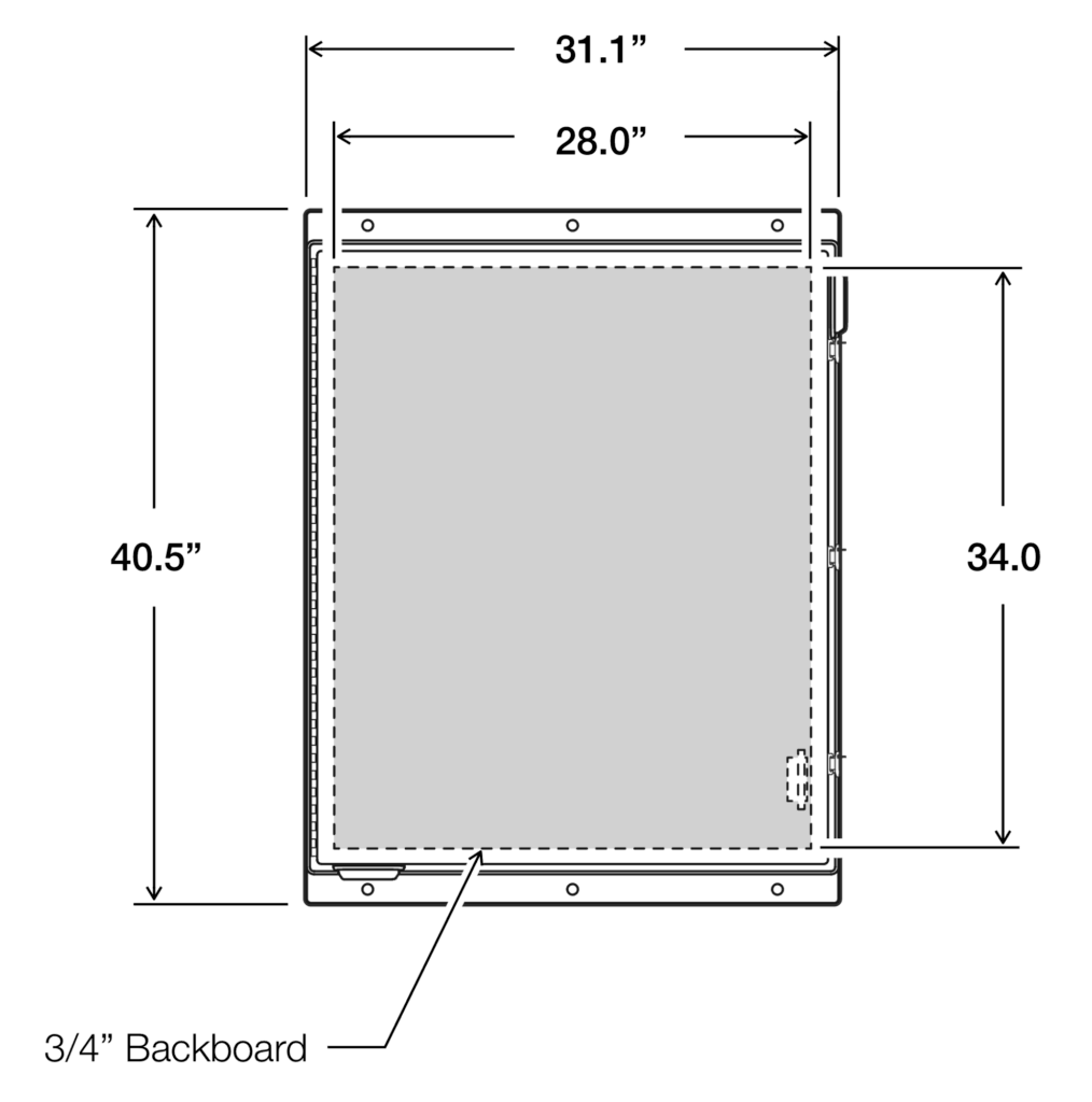 36 x 30 x 16 Fiberglass Enclosure - Front View