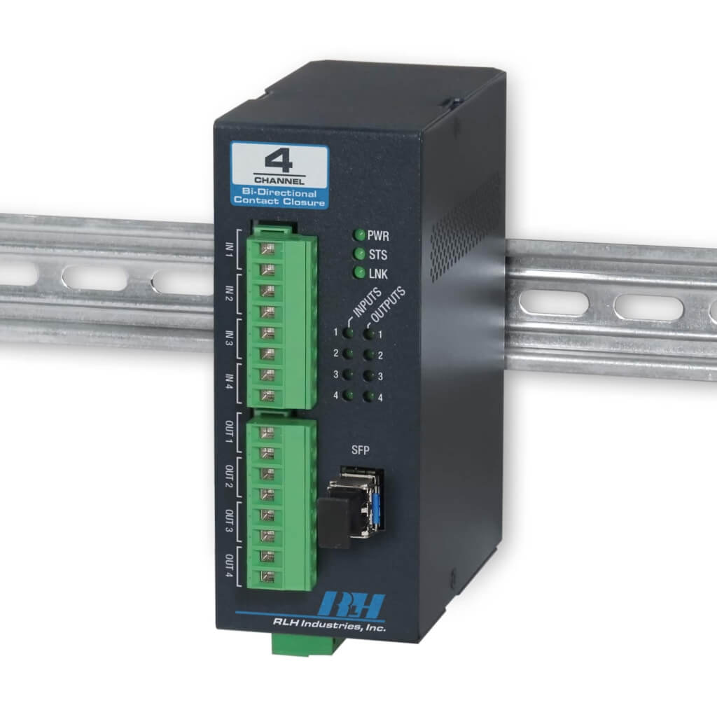 Industrial Media Converters - 4 Channel Bi-Di Contact Closure SFP