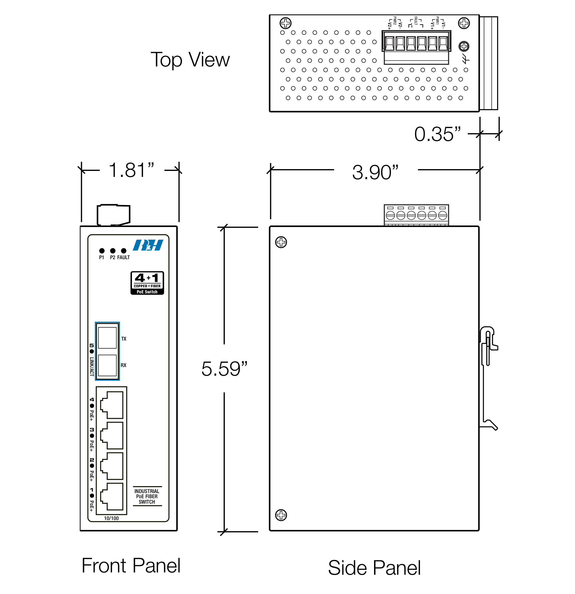 POE Switch 4 Port - Option 1 - MRE MR Powertech