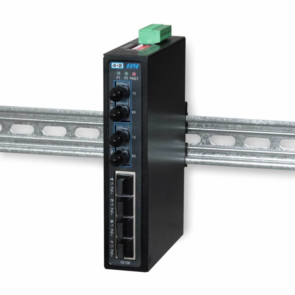 Industrial Ethernet Switches - 4+2 Fiber PoE+ Switch