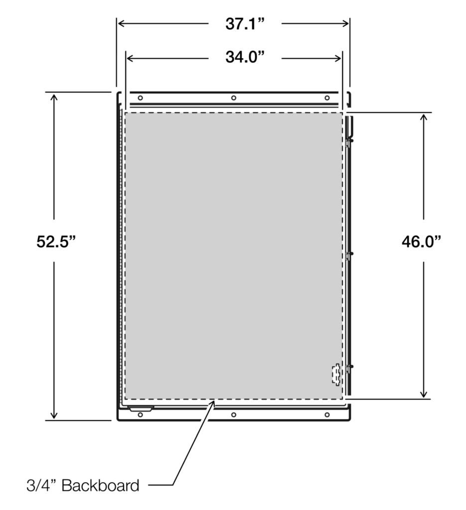 48 x 36 x 16 Fiberglass Enclosure - Front View