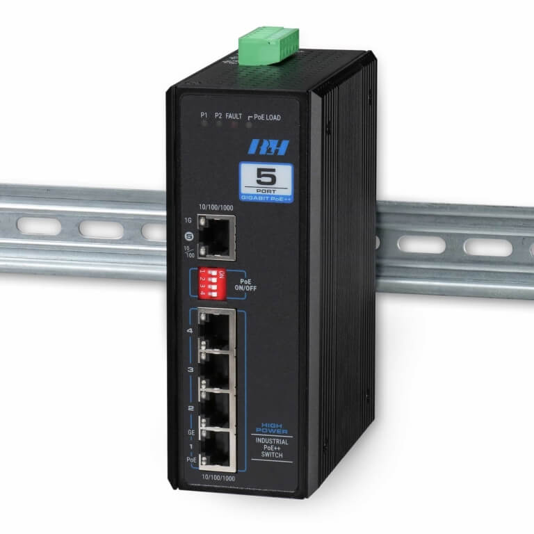 5 Port Unmanaged 10/100/1G PoE++-DIN View