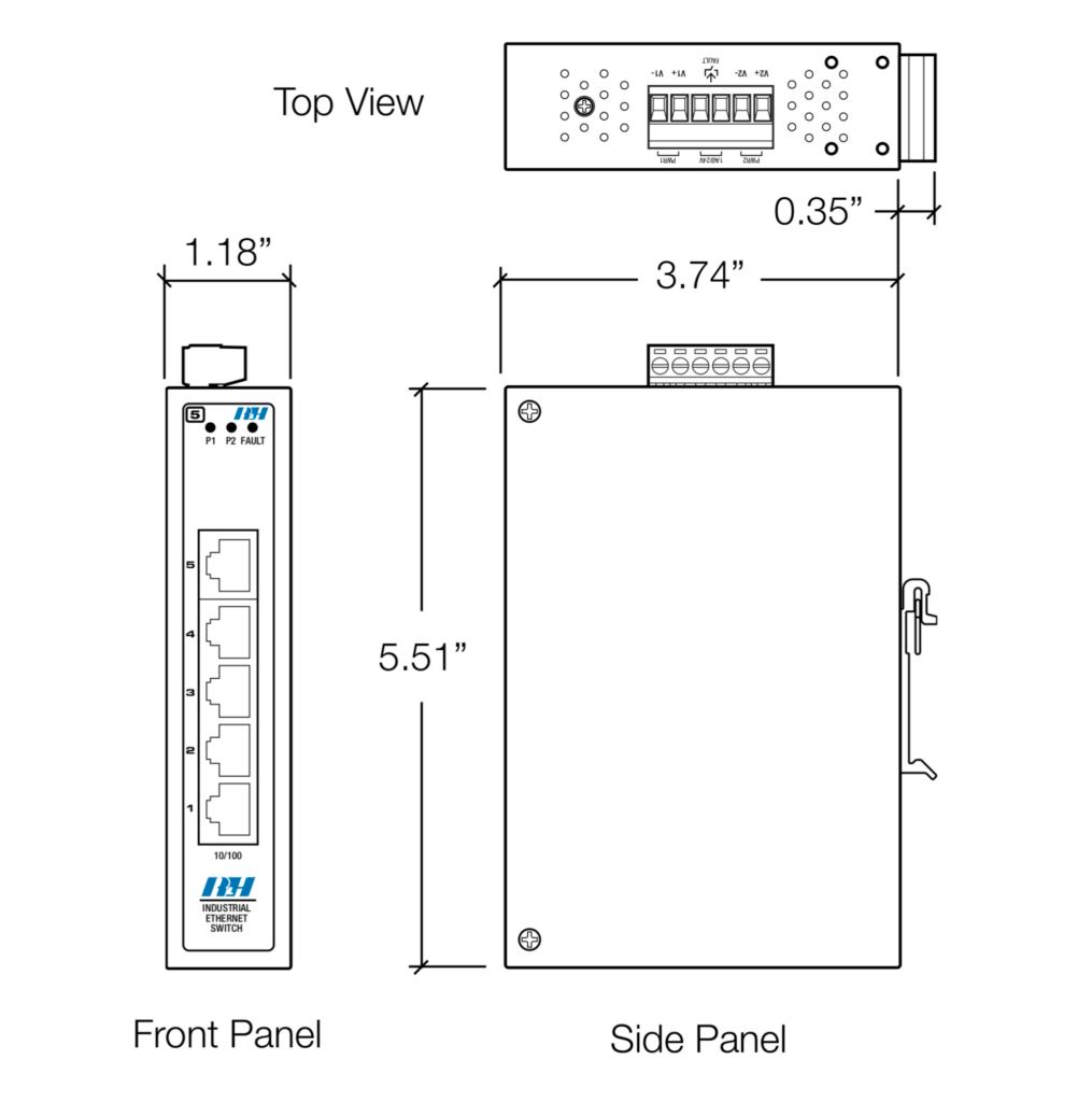 5 Port Switch Dimensions
