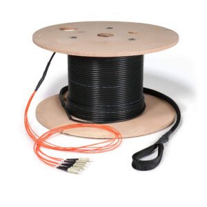 Preterminated Fiber Optic Cable, Indoor/Outdoor, 6F, Multimode OM1, SC Connectors