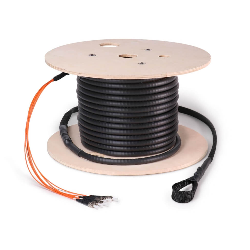 Fiber Cable Assembly, Armored, ST, Multimode