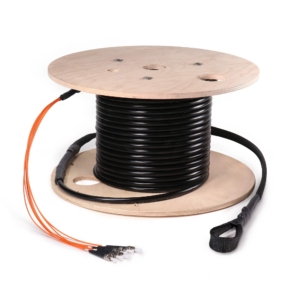 Preterminated Fiber Optic Cable, OSP Armored, 6F, Multimode OM1, ST Connectors