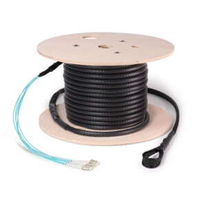 Preterminated Fiber Optic Cable, Armored, 6F, Multimode OM3, LC Connectors
