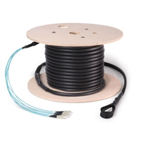 Preterminated Fiber Optic Cable, Armored, 6F, Multimode OM3, SC Connectors