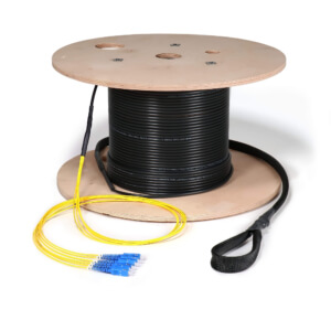 Preterminated Fiber Optic Cable, Indoor/Outdoor, 6F, Singlemode, SC Connectors