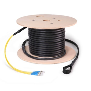 Preterminated Fiber Optic Cable, Armored, 6F, Singlemode, ST Connectors