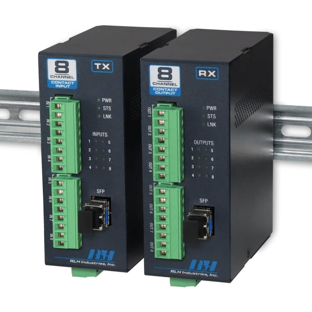 Industrial Media Converters - 8 Channel Contact Closure SFP System