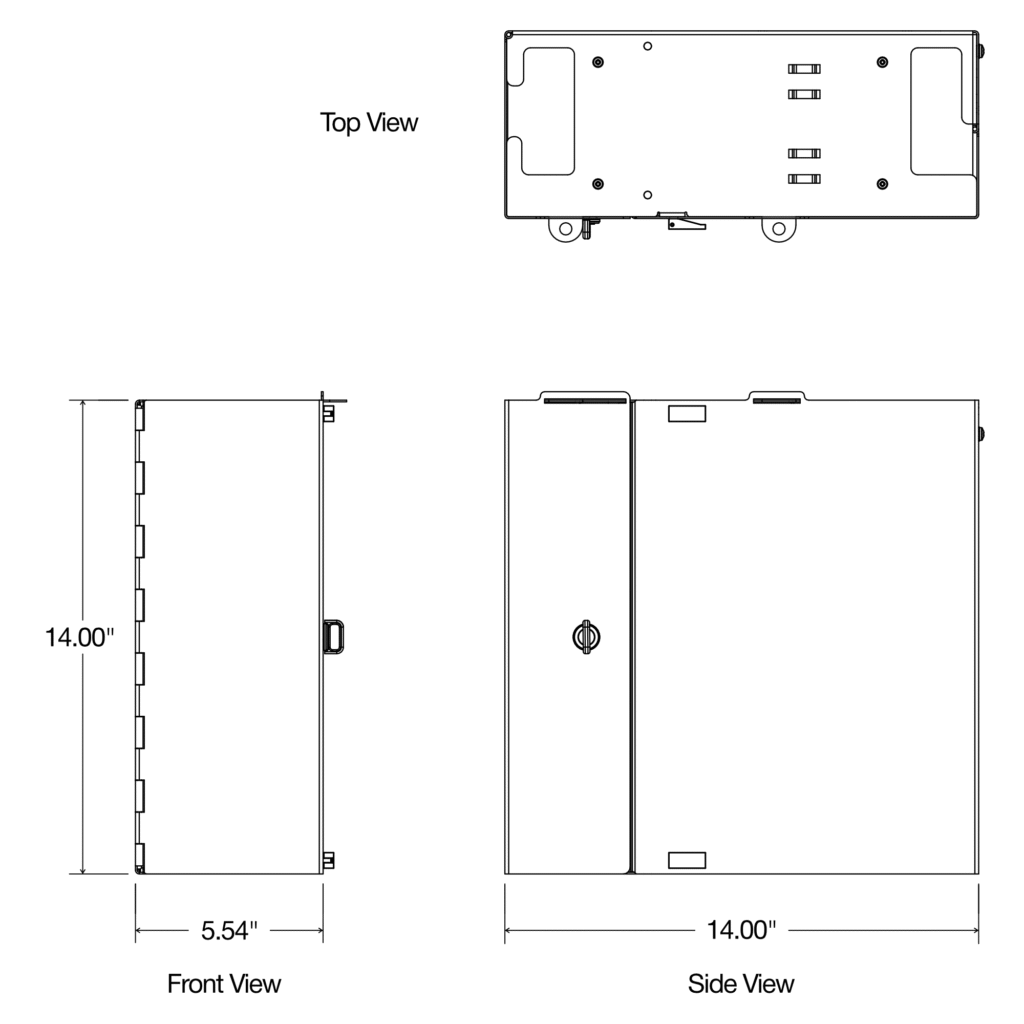8 Plate Wall Mount Fiber Patch Panel - Dimensions