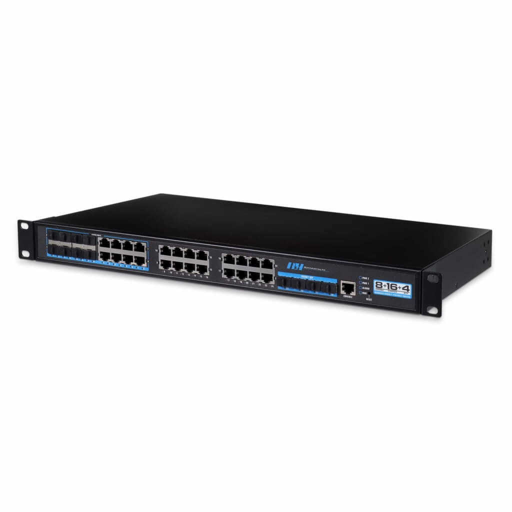 Industrial Ethernet Switches - 8+16+4 Managed Combo SFP Gigabit Switch - Front