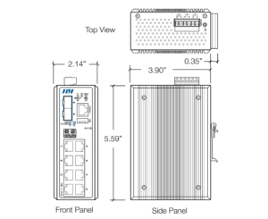 8+2 managed Gigabit SFP Switch Dimensions