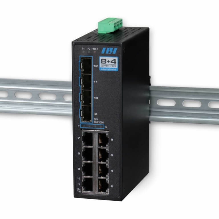 8+4 Unmanaged 10/100/1G SFP-DIN View