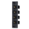 RJ-45 4-Position Adapter Plate loaded with CAT6 Coupler Keystones, Black