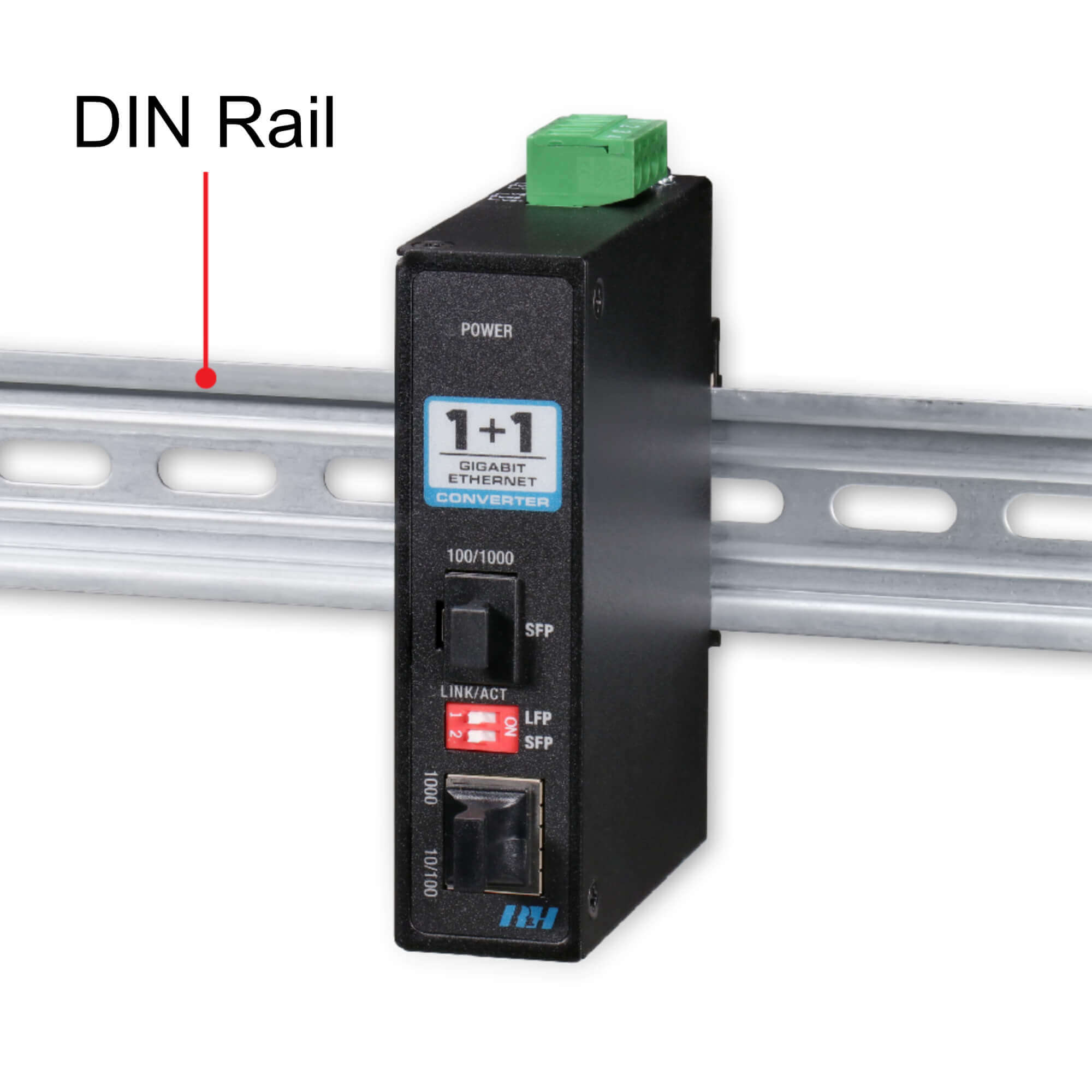 DIN Rail Mounted Fiber Optic Converter
