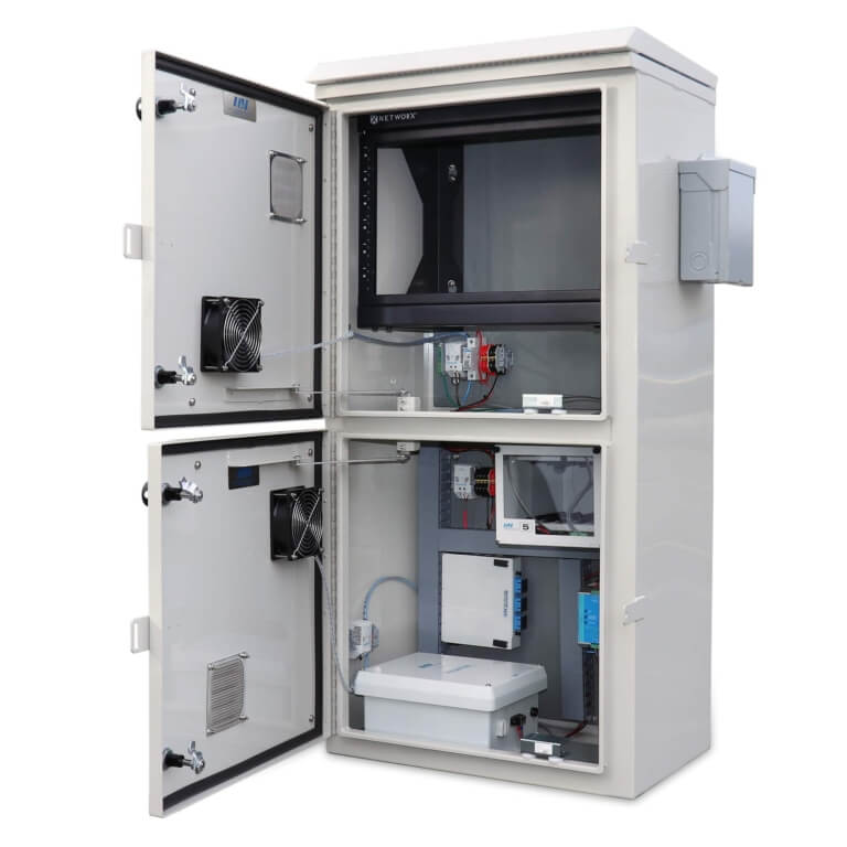 Custom Enclosure - Dual-Door Telecom Enclosure - Angled Front Open