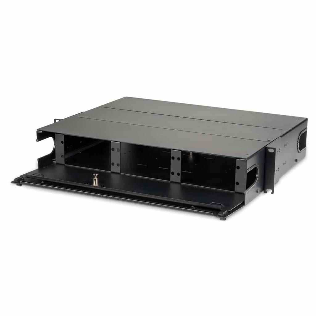 Fiber Patch Panels - FiberLink 2RU Rack Mount Fiber Patch Panel - Front Open