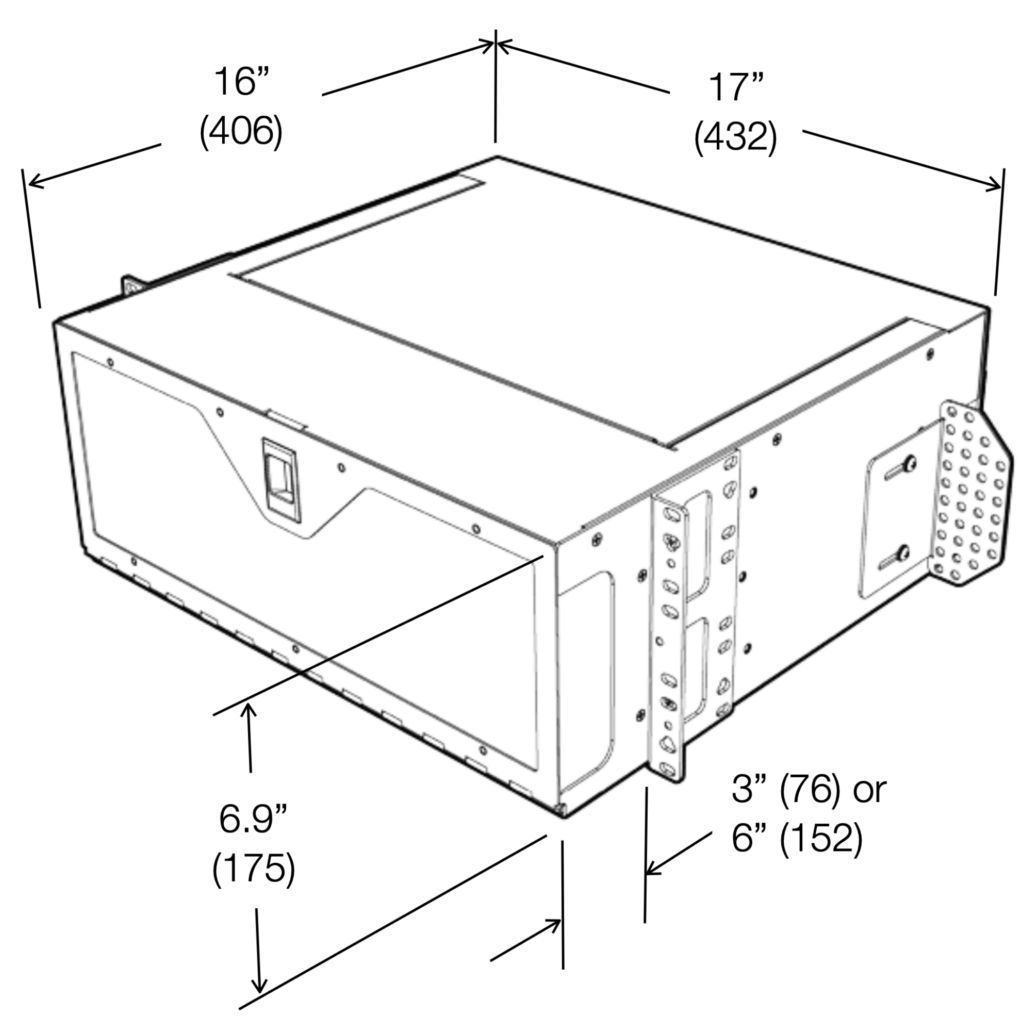 FiberLink 4RU Fiber Patch Panel - Dimensions