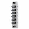 MTP Gray - MTP 6-Position Adapter Plate loaded with Simplex Adapters (Black), Gray