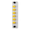 ST 6 Fiber 6 Position Loaded with Simplex Singlemode Adapters (Yellow Caps), Grey