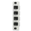 RJ-45 4-Position Adapter Plate loaded with CAT6 Punch Down Keystones, Grey