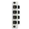 RJ-45 4-Position Adapter Plate loaded with CAT6 Coupler Keystones, Grey