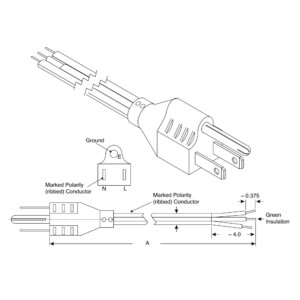 Fiber Optic Accessories - Power Cord Illustration