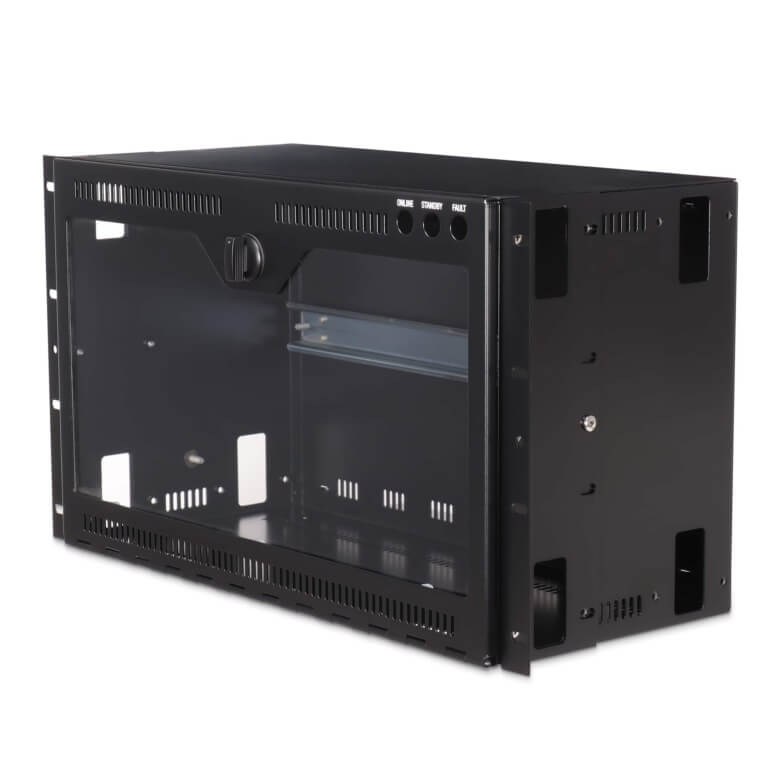 Custom Enclosure - Rack Mountable DIN Enclosure - Angled Closed