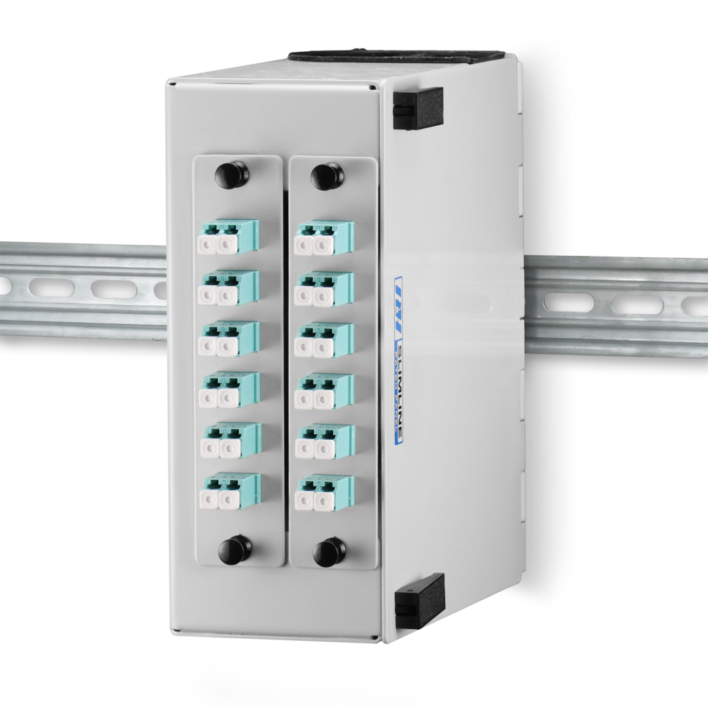 Slimline 2 Plate Fiber Patch Panel - 12 Fiber LC Duplex Adapter