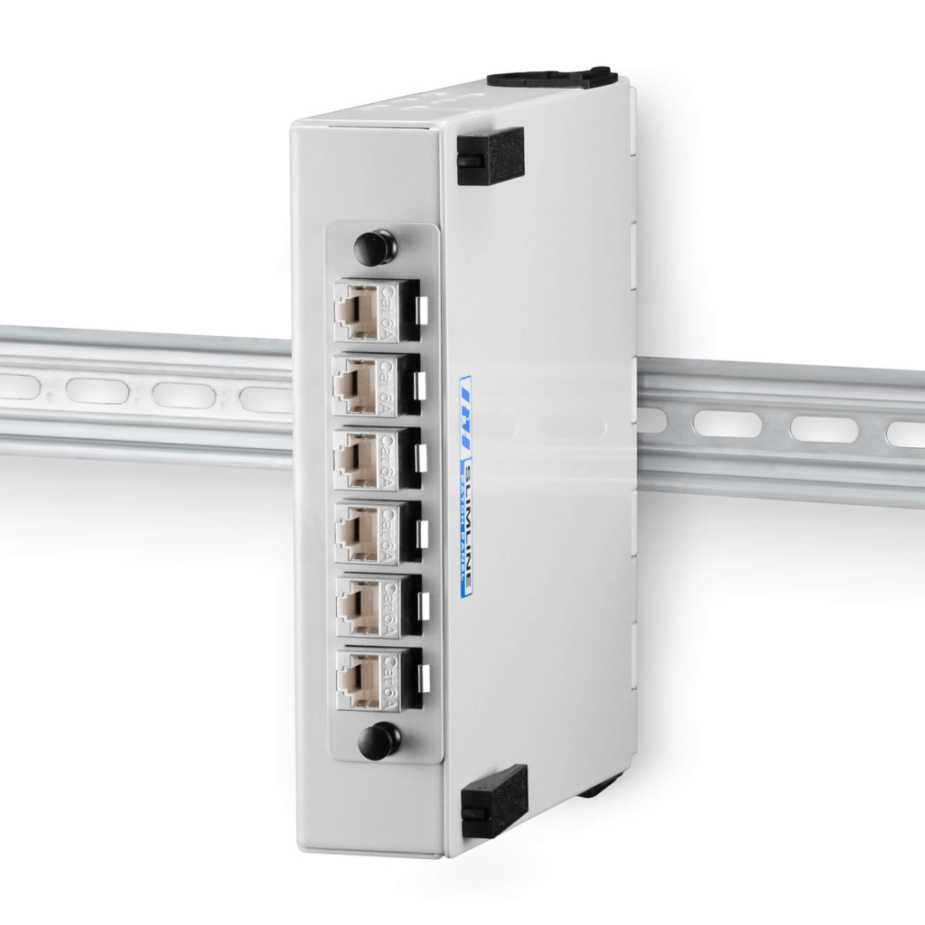 Slimline Fiber Patch Panel - 6 Port RJ45 Coupler Adapter