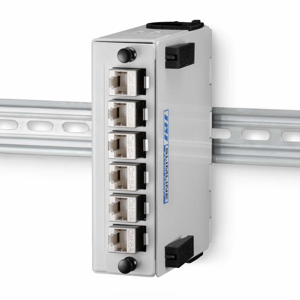 Slimline Nano Fiber Patch Panel - 6 Port RJ45 Coupler Adapter