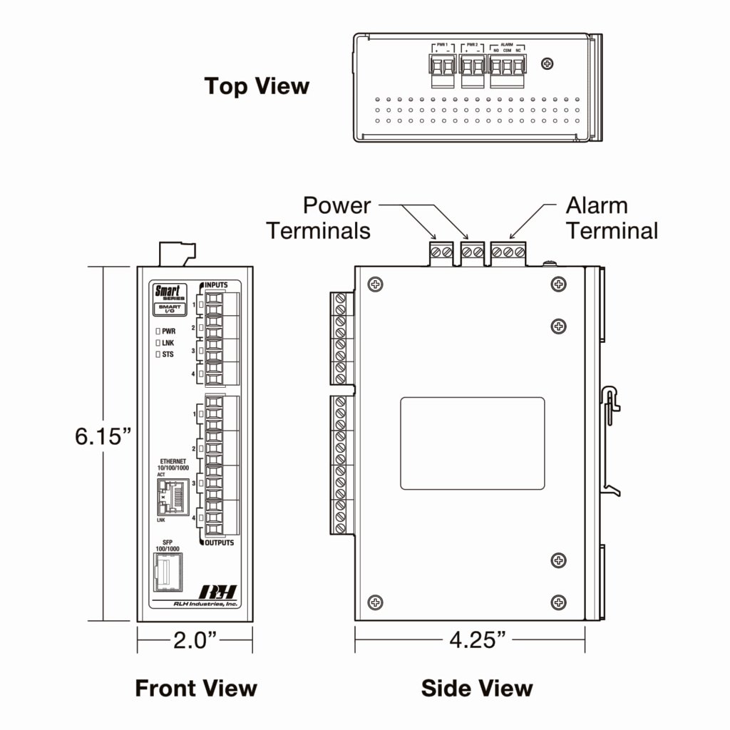 Ethernet I/O - Smart 4 I/O - Dimensions
